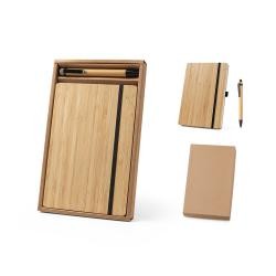 Caderno A5 Capa de Bambu com Caneta Personalizado