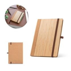 Caderno A5 Capa Dura Bambu e Cortiça Personalizado