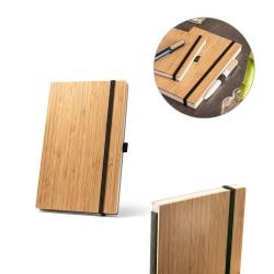 Caderno A5 de Bambu Com 96 Folhas Pautadas Personalizado