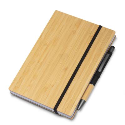 Caderno de Anotações com Pauta e Suporte para Caneta Personalizado