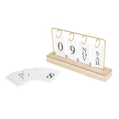 Calendário Permanente de Mesa em MDF com Moldura de Ferro Personalizado