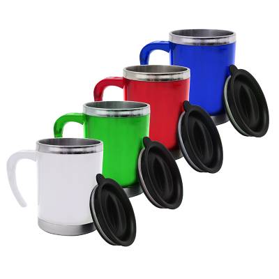 Caneca Acrílica 400ml com Detalhes em Inox Personalizada