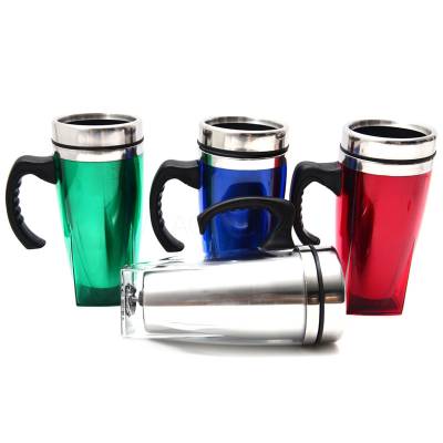 Caneca Acrílica 450 ml com Tampa e Interior em Inox Personalizada