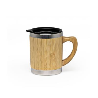 Caneca de Bambu 300ml com Tampa Personalizada