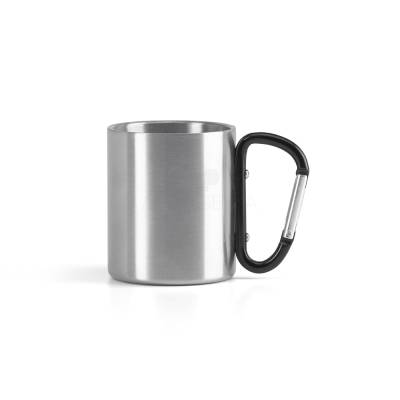 Caneca de Inox com Alça Mosquetão Personalizada