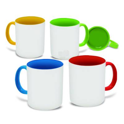 Caneca de Porcelana 325ml Interior Colorido Personalizada