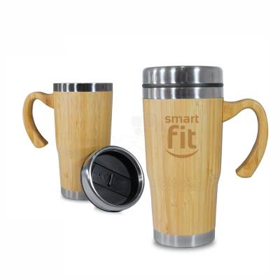 Caneca Térmica de Bambu 500 ml Personalizada