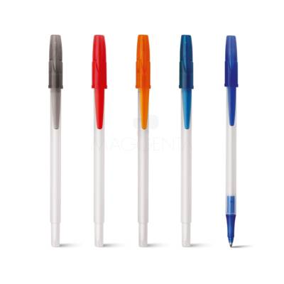 Caneta Plástica Azul com Clip Personalizada