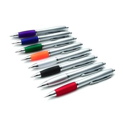 Caneta Plástica com Detalhe Emborrachado Personalizada