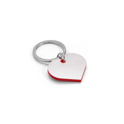 Chaveiro Coração em Metal com Borda Colorida Personalizado