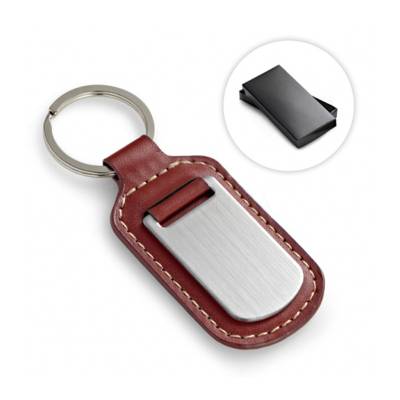 Chaveiro de Couro Sintético com Detalhes em Metal Personalizado