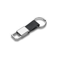 Chaveiro de Metal Com Alça de Couro Sintético e Mosquetão Giratório Personalizado