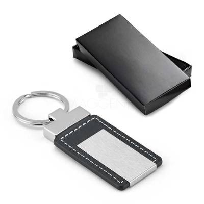 Chaveiro de Metal e Couro Sintético Personalizado