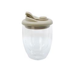 Copo Borossilicato com Tampa Silicone Personalizado