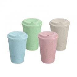Copo Ecológico de Fibra de Arroz 550ml com Tampa Rosqueável Personalizado