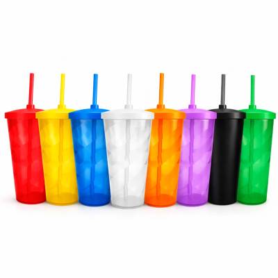 Copo Espiral com Tampa e Canudo 550ml Personalizado