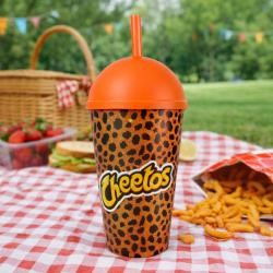 Copo Plástico 450ml Com Tampa e Canudo Personalizado