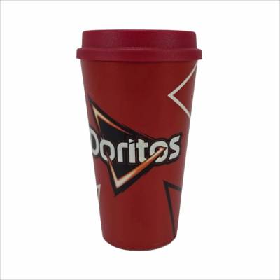 Copo Plástico com Tampa de Café 550ml Personalizado