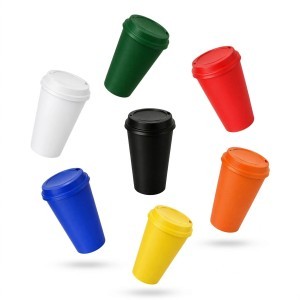 Copo Plástico Com Tampa de Café 550ml Personalizado
