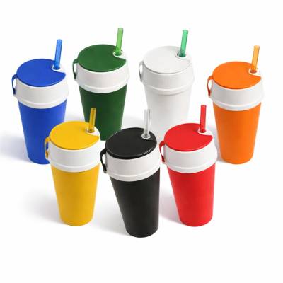 Copo Plástico com Tampa Porta Snacks 450ml Personalizado