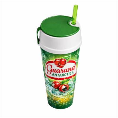 Copo Plástico com Tampa Porta Snacks 550ml Personalizado