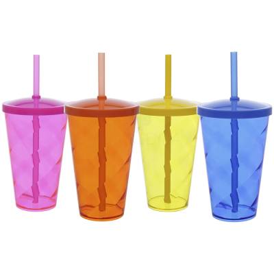 Copo Twister 550ml com Tampa e Canudo Personalizado
