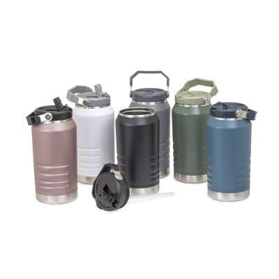 Garrafa Térmica Inox 1,1L com Alça e Canudo Personalizada