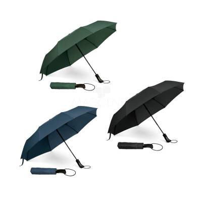 Guarda-chuva Dobrável Automático em Poliéster 190T com Bolsa Personalizado