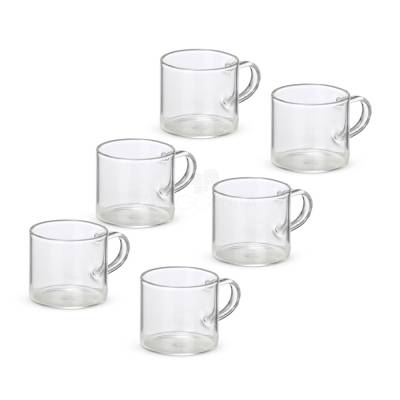 Kit 6 Xícaras de Vidro Borossilicato 100ml Personalizado