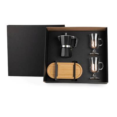 Kit Café 4 Peças com Cafeteira Italiana Personalizado