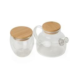 Kit Chá Com Bule e Copo de Vidro Personalizado