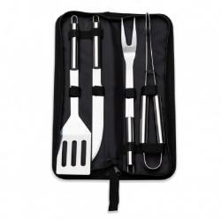 Kit Churrasco 4 Peças Em Aço Inox Com Estojo de Nylon Personalizado