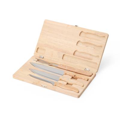 Kit Churrasco 4 Peças em Estojo de Madeira Personalizado