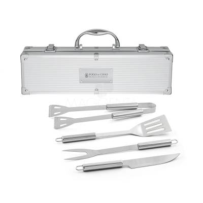 Kit Churrasco 4 Peças em Maleta de Alumínio Personalizado