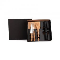 Kit Churrasco 5 Peças Com Tábua de Bambu Personalizado