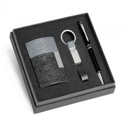 Kit Escritório 3 Peças com Porta-Cartão e Caneta Touch Personalizado