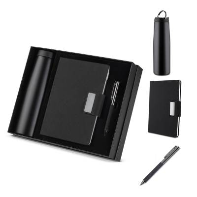 Kit Executivo com Caderno, Garrafa e Caneta Personalizado