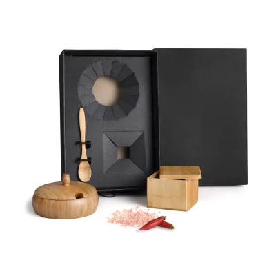 Kit Farinheira e Saleiro em Bambu Personalizado