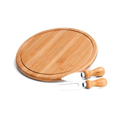 Kit Queijo com Tábua de Bambu e Talheres Personalizado