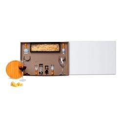 Kit Queijo e Vinho com Tábua e Taças Personalizado