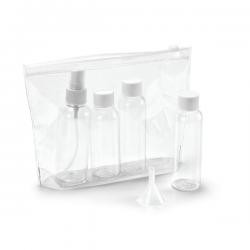 Kit Viagem 5 Peças com Frascos e Funil Personalizado