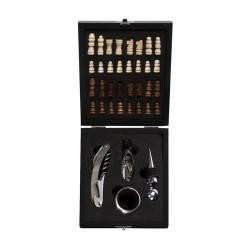 Kit Vinho 4 Peças Com Tabuleiro de Xadrez Personalizado
