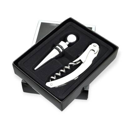 Kit Vinho com Saca-rolhas e Canivete Personalizado