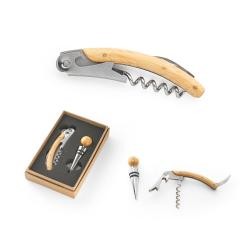 Kit Vinho Com Saca Rolhas e Salva-gotas Personalizado