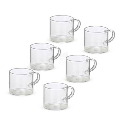 Kit Xícaras de Vidro 6 Peças Personalizado