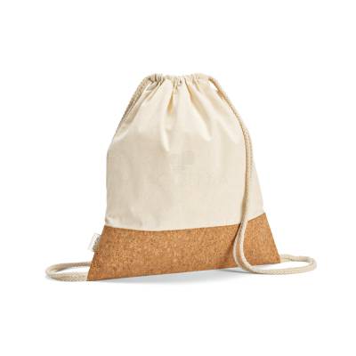 Mochila Saco em Algodão Reciclado com Cortiça Personalizada