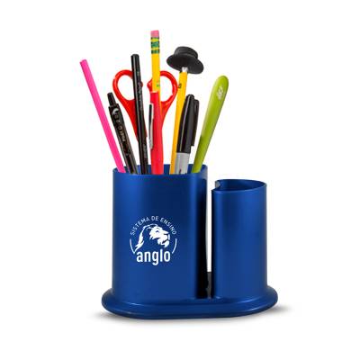 Porta Caneta Plástico 2 Compartimentos Personalizado