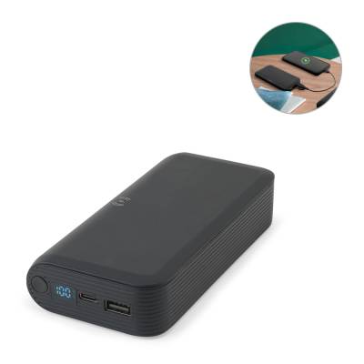 Power Bank 20000 mAh com Carregamento Wireless e USB-C PD 20W Personalizado