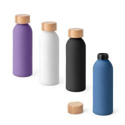 Squeeze de Alumínio 550 Ml Com Tampa de Bambu Personalizado