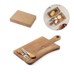 Tábua de Queijos Em Madeira de Acácia Com Utensílios Personalizada